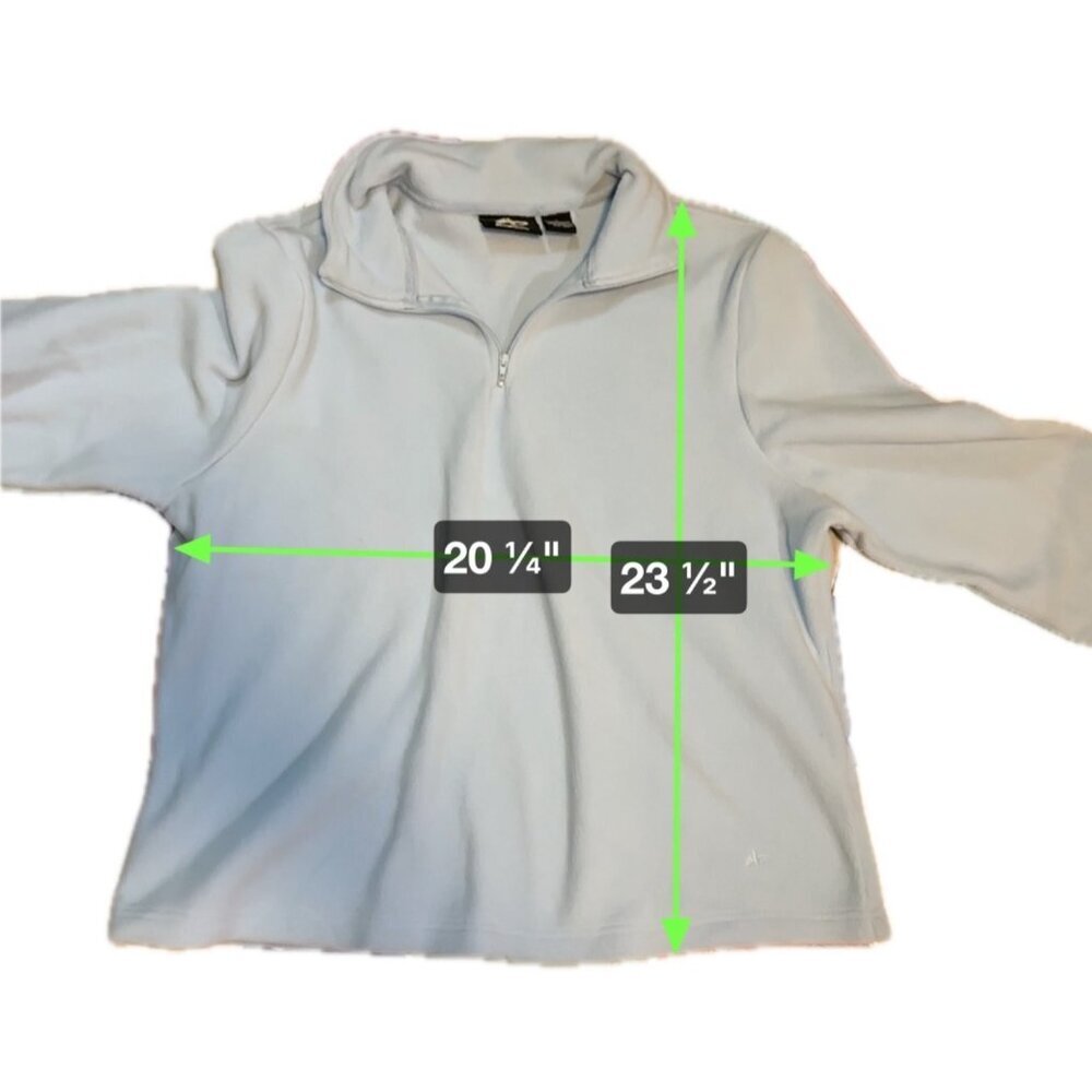 Athletech Light Blue Fleece Pullover Half Zip 100% Polyester Sweater Size L - Picture 6 of 6